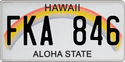 HI license plate FKA846
