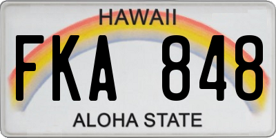 HI license plate FKA848