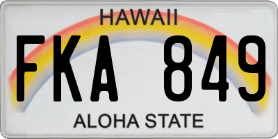 HI license plate FKA849
