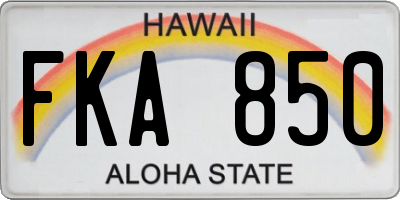 HI license plate FKA850