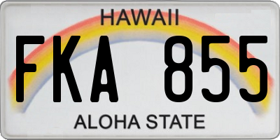HI license plate FKA855