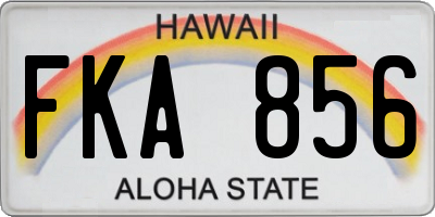 HI license plate FKA856