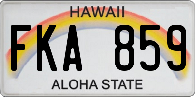 HI license plate FKA859