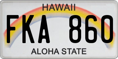 HI license plate FKA860