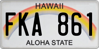 HI license plate FKA861