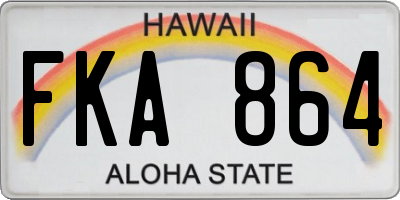 HI license plate FKA864