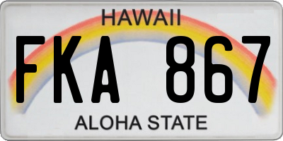 HI license plate FKA867