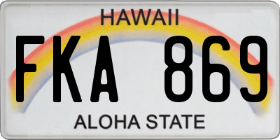 HI license plate FKA869