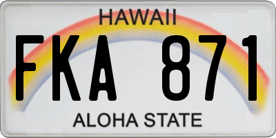 HI license plate FKA871