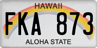 HI license plate FKA873