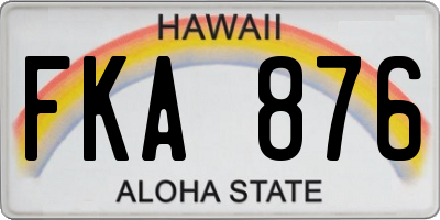 HI license plate FKA876