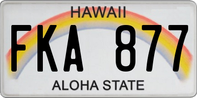 HI license plate FKA877