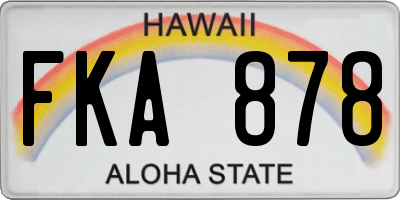 HI license plate FKA878