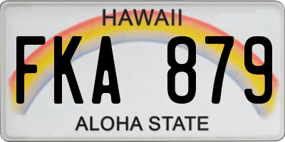 HI license plate FKA879