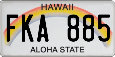 HI license plate FKA885