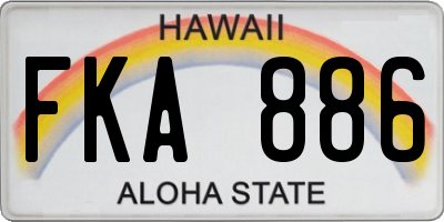 HI license plate FKA886