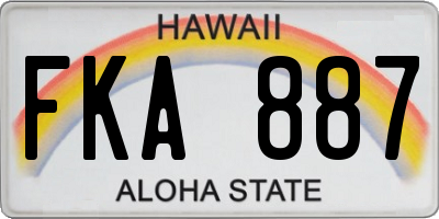 HI license plate FKA887