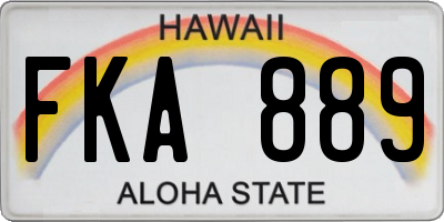 HI license plate FKA889