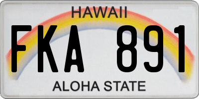 HI license plate FKA891