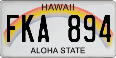 HI license plate FKA894