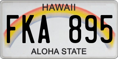 HI license plate FKA895