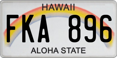 HI license plate FKA896