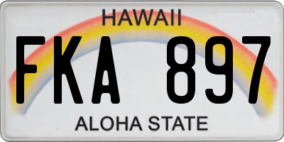 HI license plate FKA897