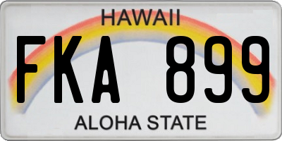 HI license plate FKA899