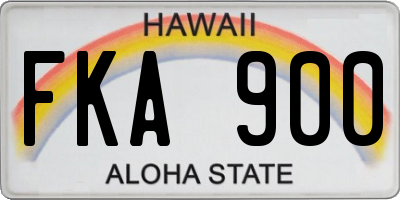 HI license plate FKA900
