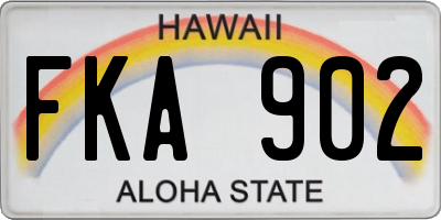 HI license plate FKA902