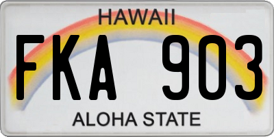 HI license plate FKA903