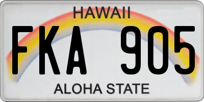 HI license plate FKA905