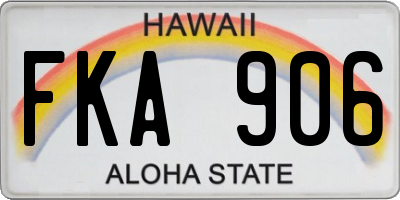 HI license plate FKA906