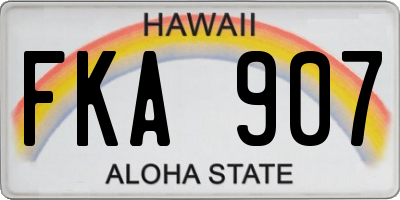 HI license plate FKA907