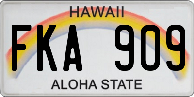 HI license plate FKA909