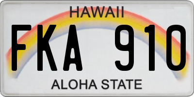 HI license plate FKA910