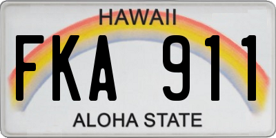HI license plate FKA911