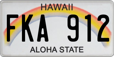 HI license plate FKA912