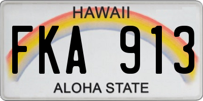 HI license plate FKA913