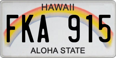 HI license plate FKA915
