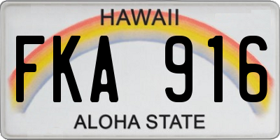 HI license plate FKA916