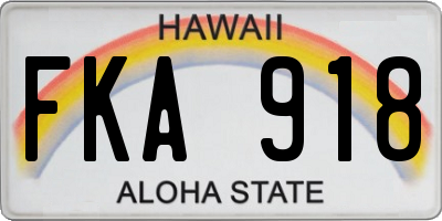 HI license plate FKA918