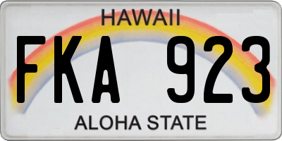 HI license plate FKA923