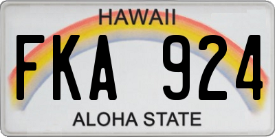 HI license plate FKA924