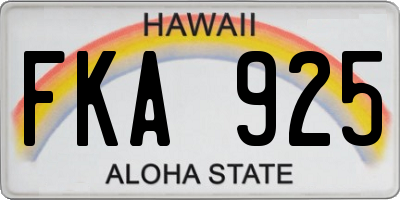 HI license plate FKA925