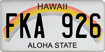 HI license plate FKA926