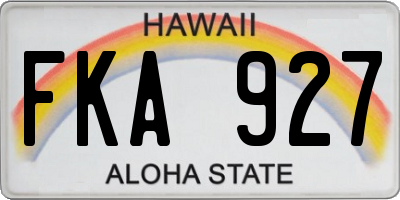 HI license plate FKA927