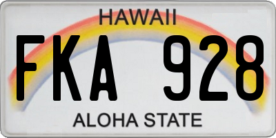 HI license plate FKA928