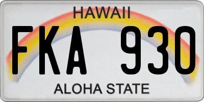 HI license plate FKA930