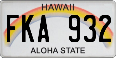 HI license plate FKA932